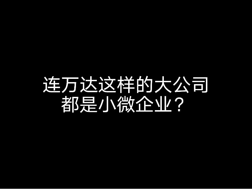 連萬(wàn)達(dá)這樣的大公司都是小微企業(yè)？